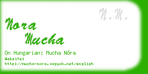 nora mucha business card